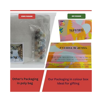 Tulip N Turtle Wild Roses Diy Acrylic Paint by Number Kit for Adults Kids Beginner Number Painting Kit for Adults