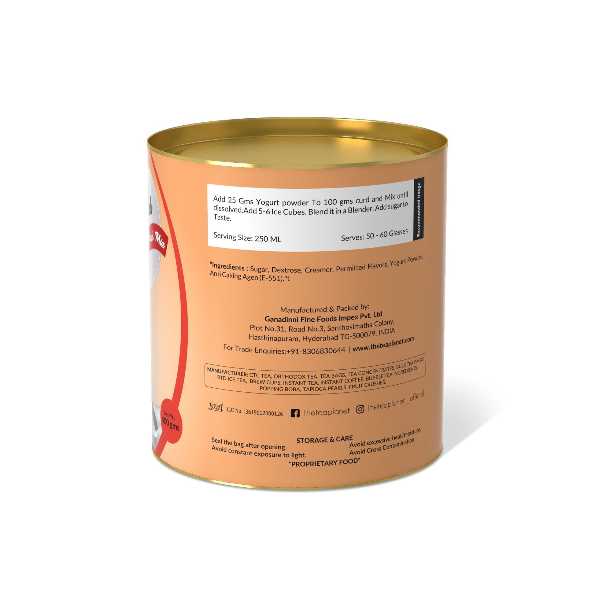 Peach Flavored Lassi Mix