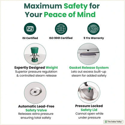 The Indus Valley Premium Stainless Steel Outer Lid Pressure Pan