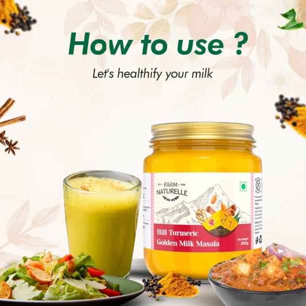 Golden Milk Masala Himalayan Turmeric latte Powder with Natural & Immunizing Spice Blend Himalayan Turmeric, Almonds, Cinnamon, Ginger , Cloves , Ashwagandha & Ground Balck Pepper