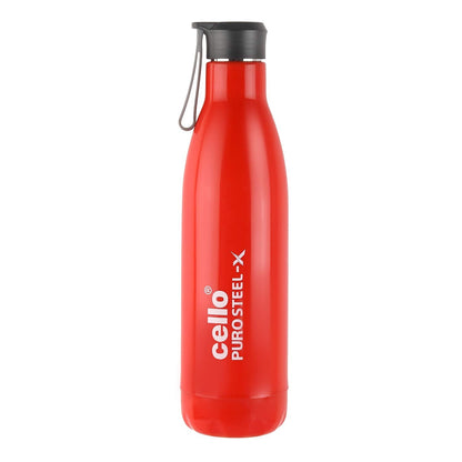 Cello Puro Steel-X Rover 600 Insulated Water Bottle 480 ml, Red