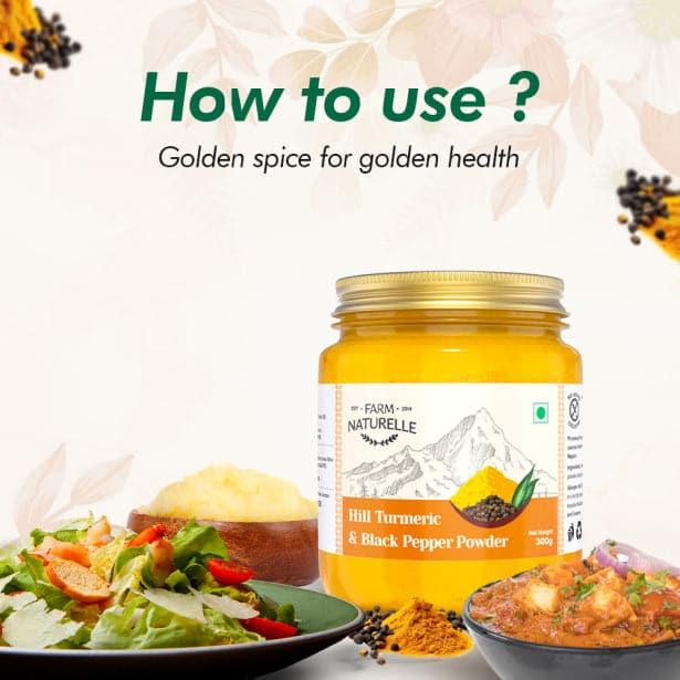 Pure Himalayan Mountain Turmeric (Curcumin) with Black Pepper (Peperine) Powder