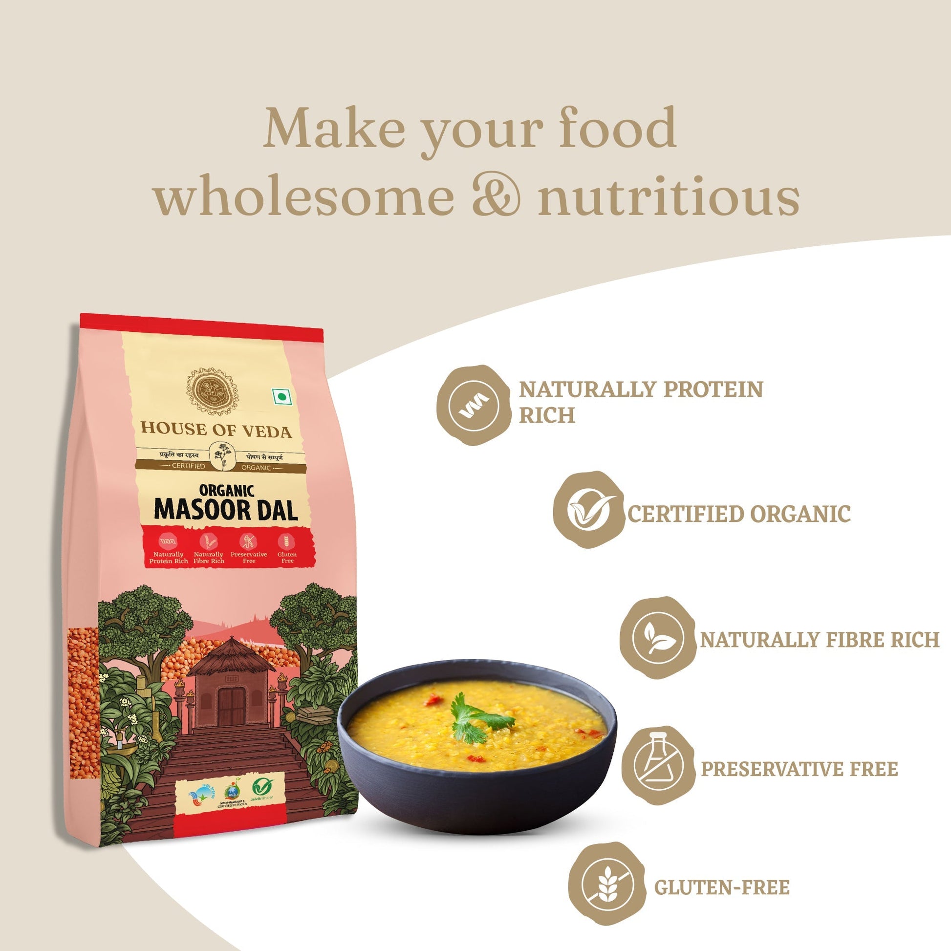 Organic Masoor Dal 500g