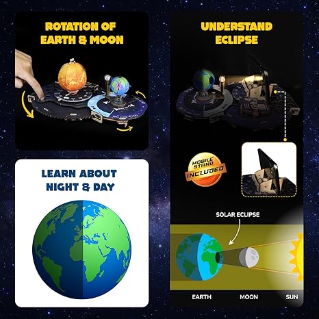 Smartivity Earth Sun Moon Space Toy for Kids Old Interactive 3D Model Diy Science Toy