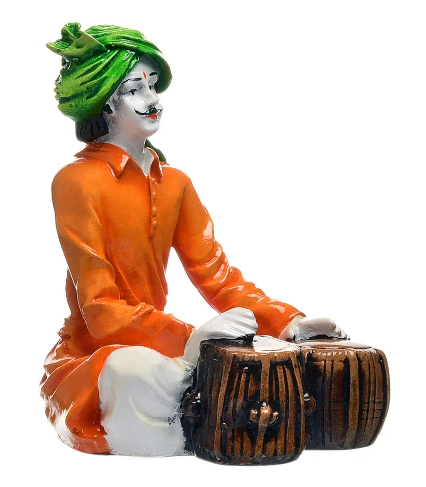Karigaari Ideas Hand Crafted Polyresin Orange Eco Friendly Rajasthani Idol Figurine