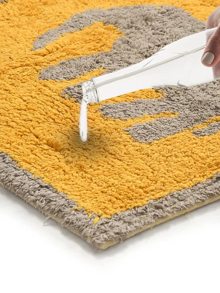 Sashaa World Elephant Patterned Bathmat Colour Yellow