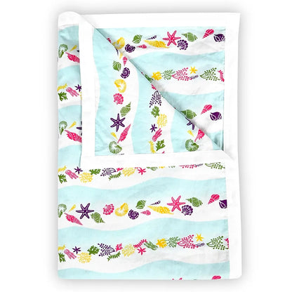 Divine Casa Pure Cotton Printed Single Dohar 120 GSM Soft & Lightweight Throw Blanket Colour Cosmic Sky
