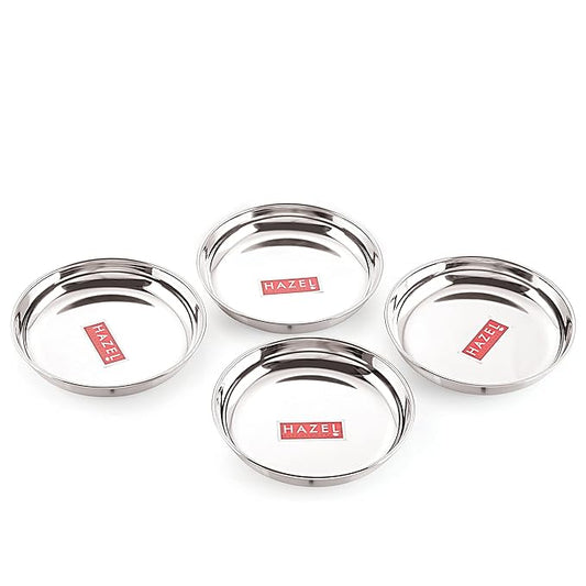 Hazel Premium Steel Serving Plate Set of 4, 19 cm X 2 cm
