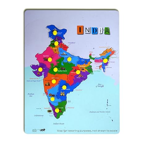 Highroof Map Wooden Puzzle Kids Games Toys For Kids 3+ Jigsaw Puzzles For Adults Educational Toy