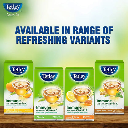 Tetley Green Tea, Lemon And Honey, 25 Tea Bags, 39 Grams