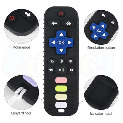 Kidology Silicone Remote Teether for Baby Toy Black Colour