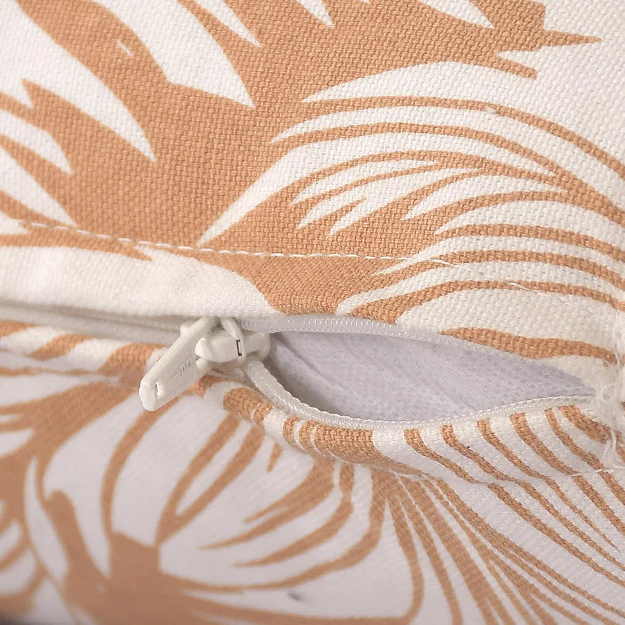 Sashaa World Stunning Palm Tree Printed Cotton Cushion Cover Colour Nat Yellow