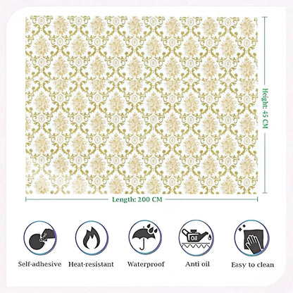 Jaamso Royals Golden Damask Hall Wallpaper for Walls 200CM X 45CM