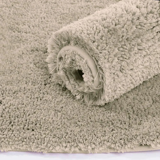 Luxe Home International Microfiber Luxe Home Bath Mat Super Soft Non Slip Vegas Mats For Bathroom Rectangular Colour Beige