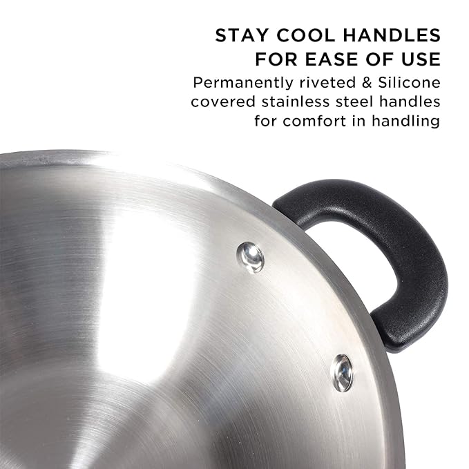 Meyer Centennial Nickel Free Kadai Steel Kadhai for Deep Frying 26cm Blue Diamond