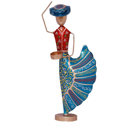 Kraftskala Colorful Dancers Iron Showpiece with Tealight Candle Holder