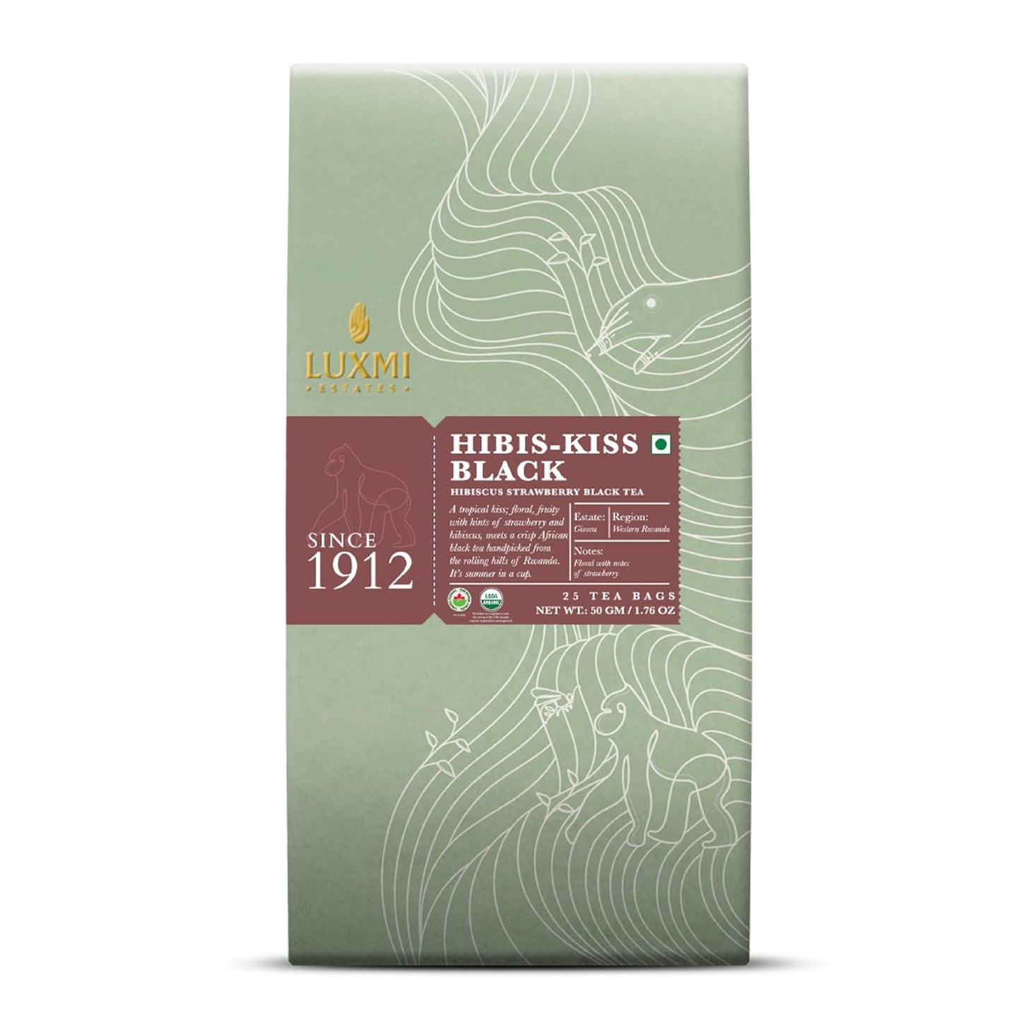 Luxmi Estates Hibis Kiss Black Tea 25 Teas Bags - 50 gms