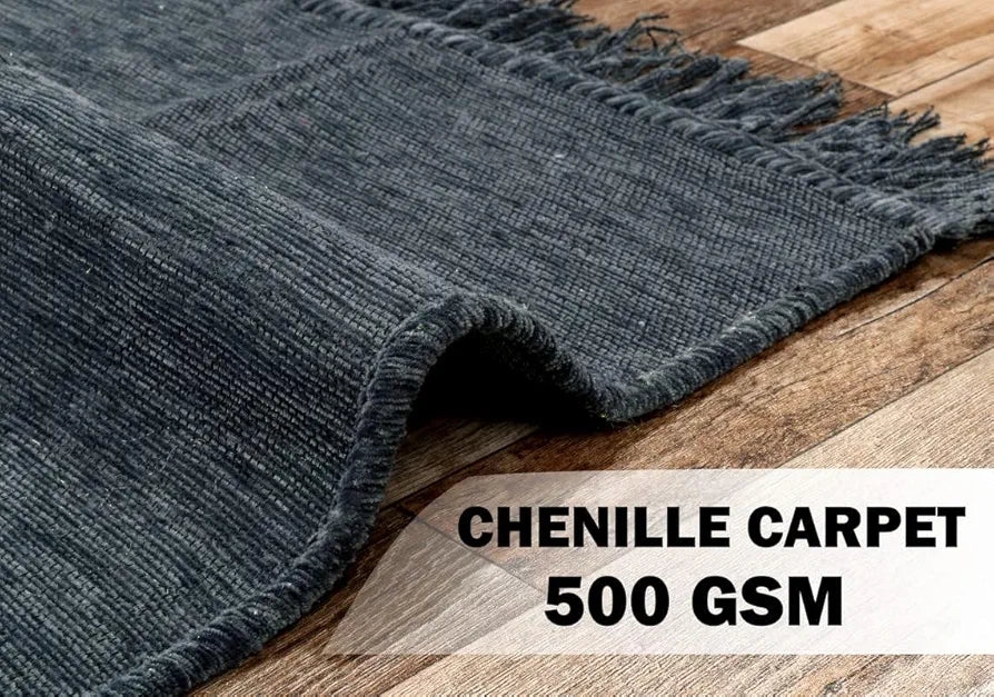 BSB Home Designer Superfine Chenille Carpet Velvet Carpet Area RugDurries with Fine Gold Yarn for Living Room