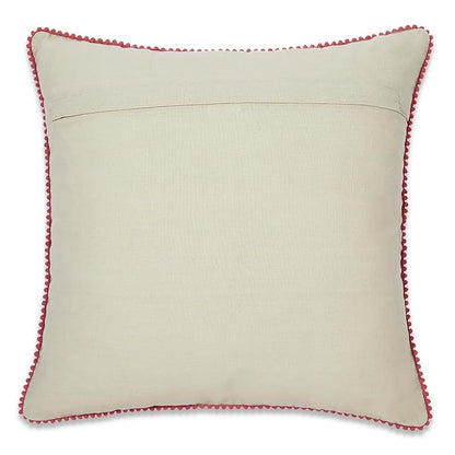Haus & kinder Cotton Decorative Embroidered Cushion Cover | Colour Outline Floral