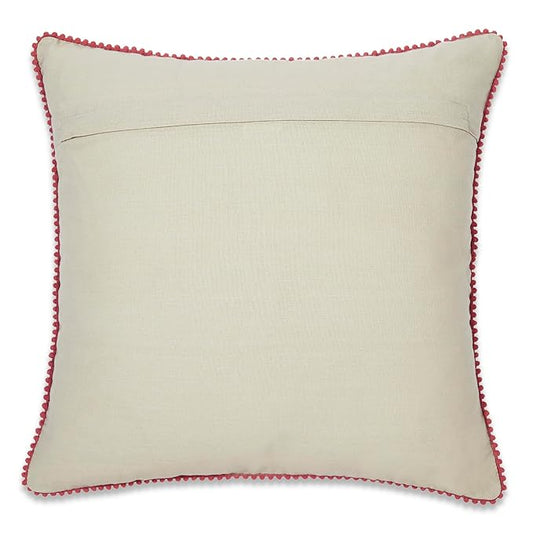 Haus & kinder Cotton Decorative Embroidered Cushion Cover | Colour Outline Floral