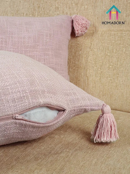 Homadorn Luxury Cotton Handmade Decorative Boho Throw Pillow Covers Colour Lavender