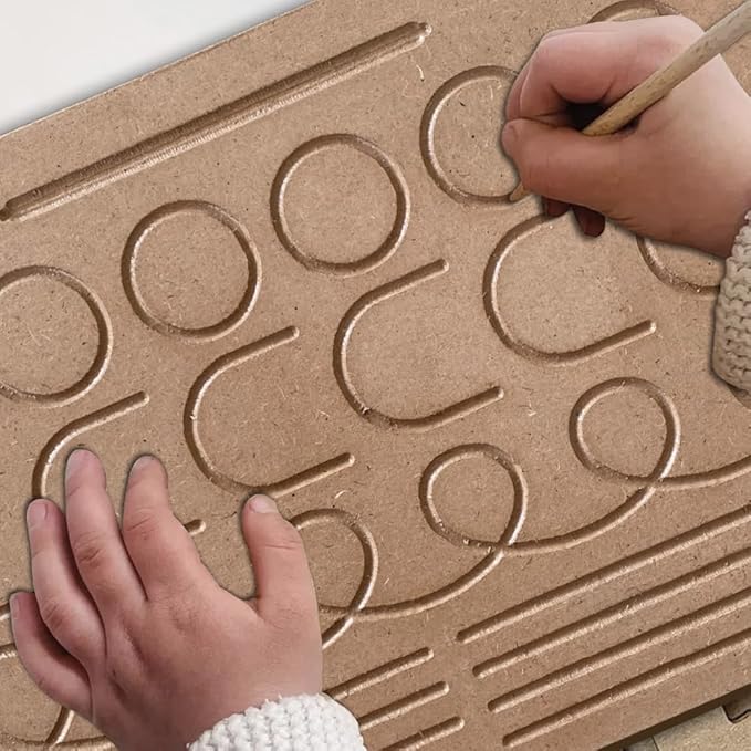 Mini Leaves Wooden Pattern Tracing Board | Beginner tracing Board for Kids 2+ Years | Hand Writing Practice Board 4 Patterns