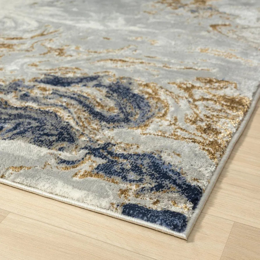 ishro home Feet 3D Jet Multi Printed Carpet Rug Runne Colour Marbles 3 x 5 Feet