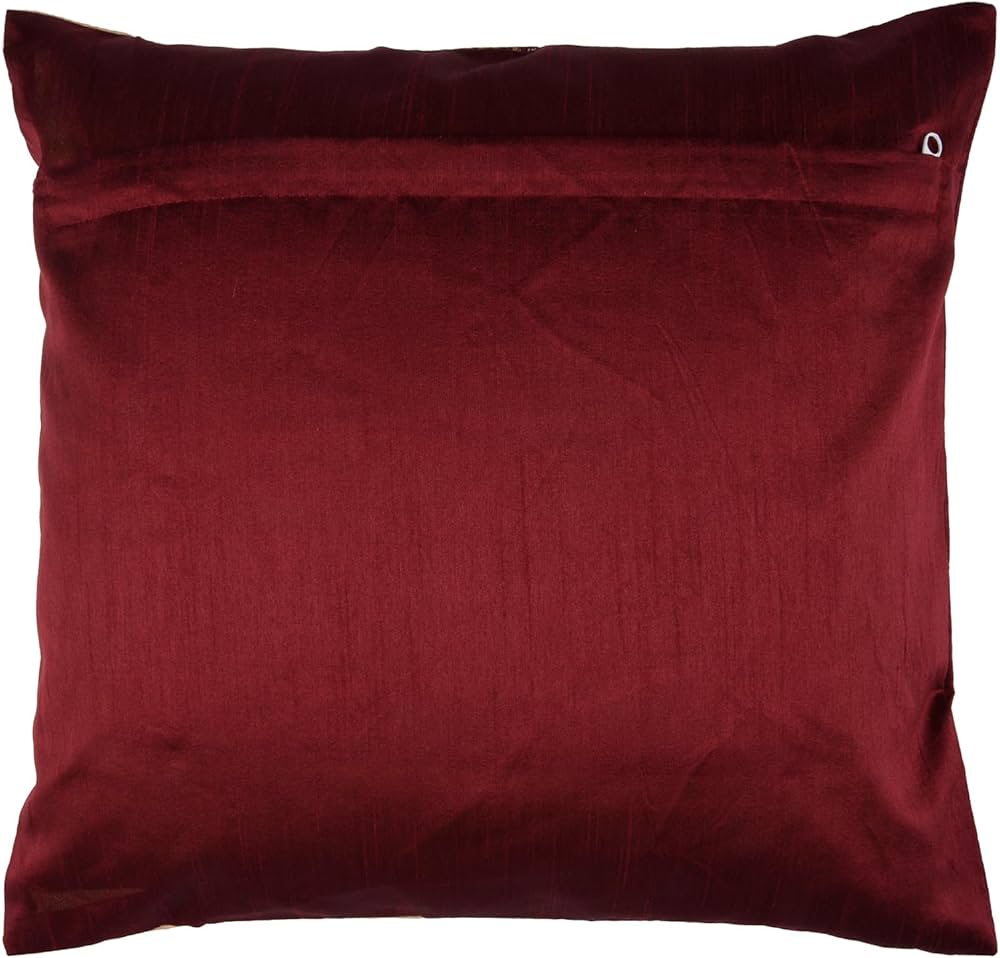 Kuber Industries Cushion Cover Pillow Covers Center Lace Cushion Covers Set of 5 Maroon