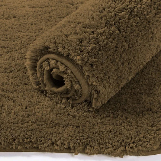 Luxe Home International Microfibre Rectangular Bath Mat Super Soft Anti Skid Newman Mats For Bathroom Colour Coffee