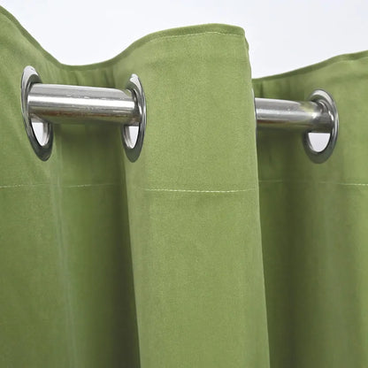 Divine Casa 7 Feet Velvet Blackout Door Curtain Luxurious Thermal Insulated & Noise Reducing Panel Room Darkening Opaque Curtain Colour Olive (Pack of 1)