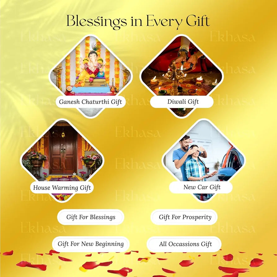 Ekhasa Ganesh Idol for Car Dashboard Ganpati Idol for Cars White 1