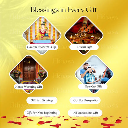 Ekhasa Ganesh Idol for Car Dashboard Ganpati Idol for Cars White 1