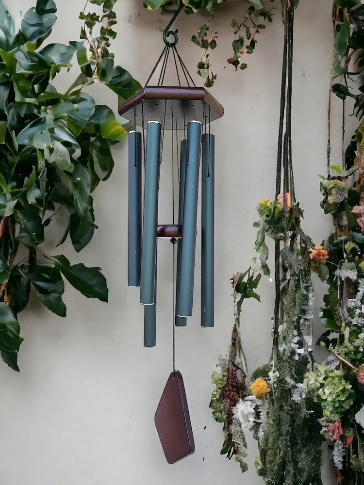 Paradigm Pictures 30.5 inch Big Wind Chimes Big Army Green Pipe Wood