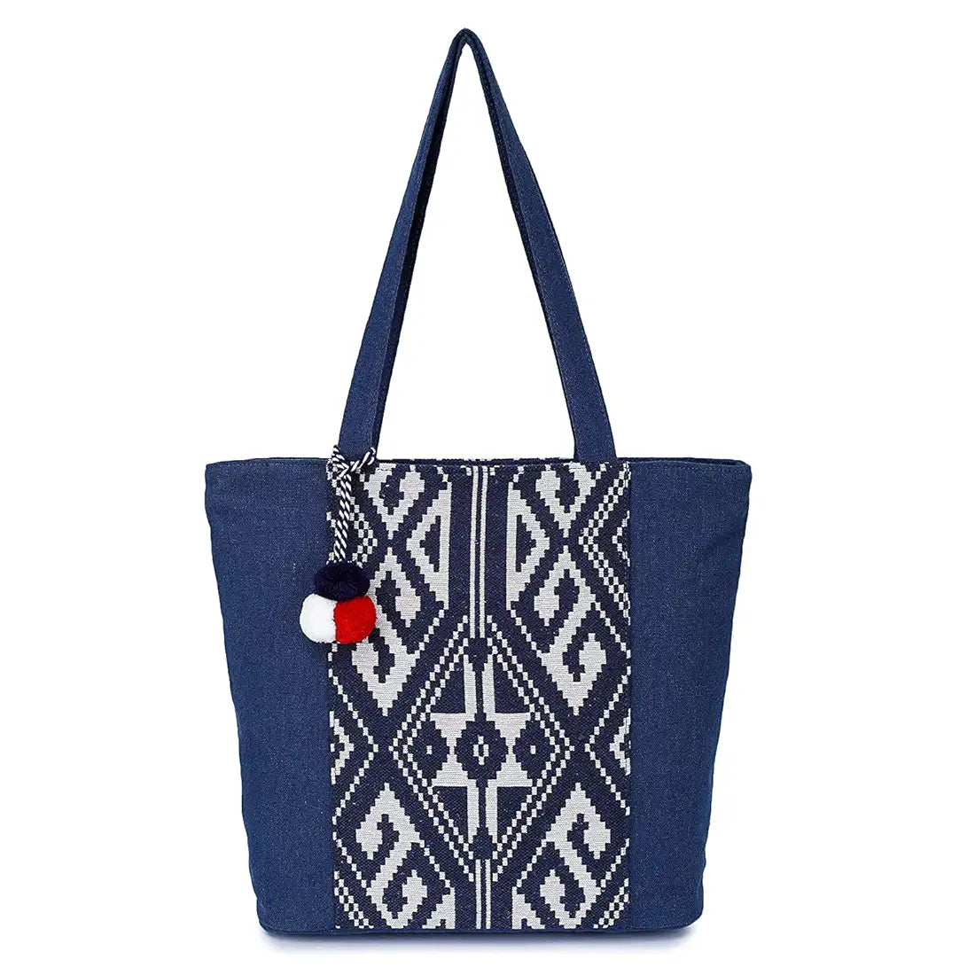 Klondon Alii And Aliizey Tote Bag For Women With Zip Bag Colour Blue