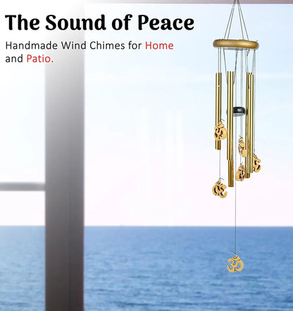 Wind Chimes for Balcony Stylish Hanging Bells Om 5-Pipe Wind Chime -012
