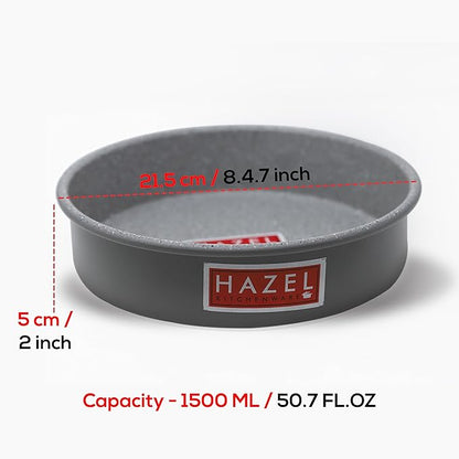Hazel Cake Mould Non Stick Mold Heavy Gauge Round 1kg Aluminized Steel for Microwave Pan Grey