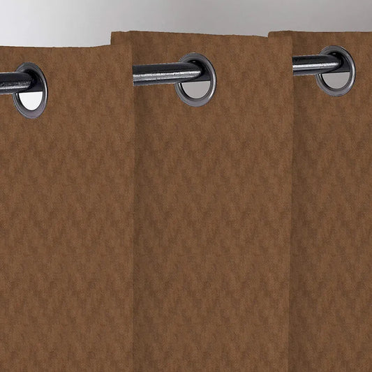 Divine Casa Zigzag Design Window Curtain 5 Feet Colour Brown Lightweight Polyester Panel with Metal Grommets for Home Decor (Pack of 1)