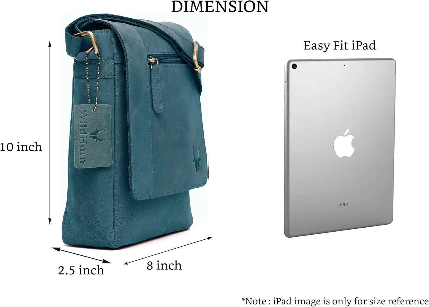 WILDHORN Leather Sling Messenger Bag for Men I Multipurpose Crossbody Bag I Travel Bag with Adjustable Strap I IDIMENSION: L- 8 inch H- 10.5 inch W- 2.75 inch