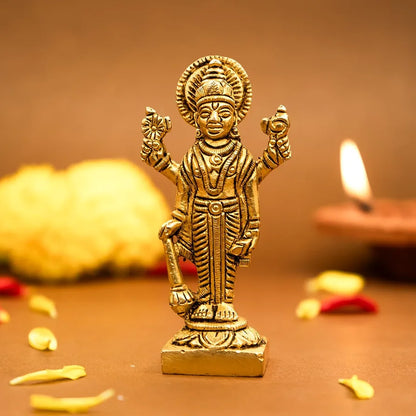 Ekhasa Pure Brass Lord Vishnu Idol Vishnu Bhagwan Murti