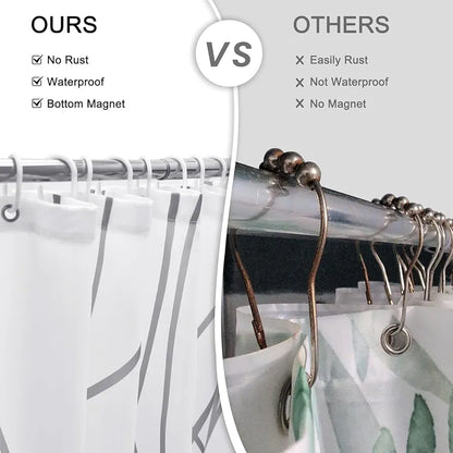 Homethreads Embrace Luxury with Our 6-Feet Long Premium Peva Shower Curtain with 12 Hooks for a Lavish Bathroom Ambiance Stylish Splendid and Perfectly Sized Blue Colour
