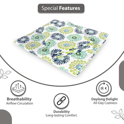 Divine Casa 144 TC 100% Cotton Single Bedsheet with 1 Pillow Cover  Flral Pattern Colour Calery