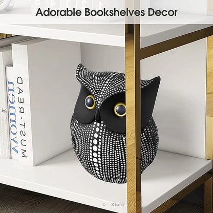 Xtore Modern Classy Lucky Owl Resin Art Figure Showpiece