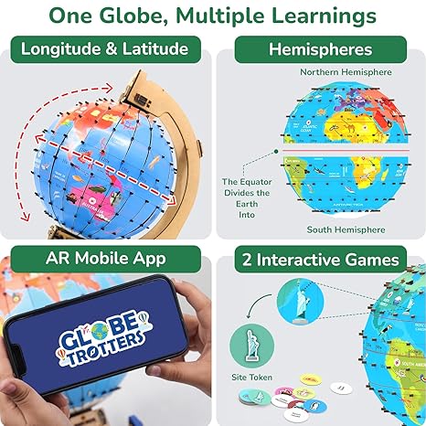 Smartivity Globe Explorer AR Based Toy for Kids 1000+ Facts About Animals Monuments Places
