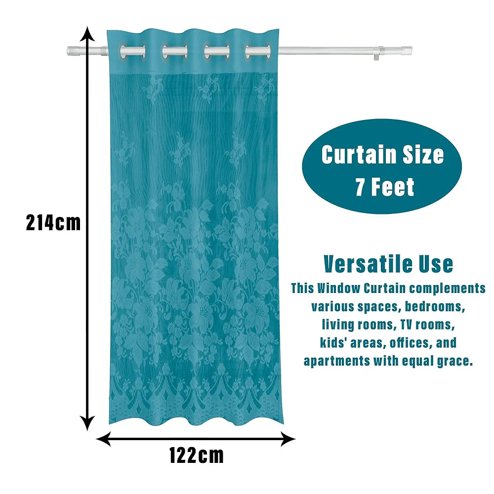 Kuber Industries Door Curtains Premium Drapes for Bedroom with 8 Rings SY27 Green Colour