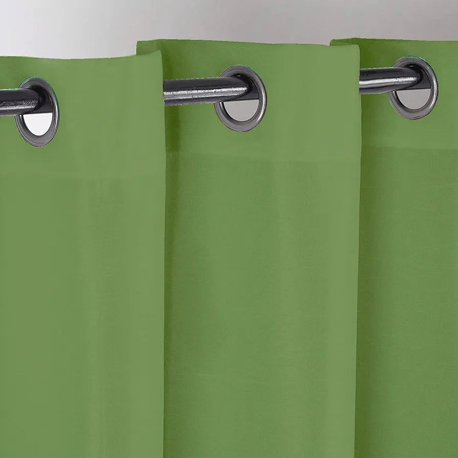 Divine Casa Semi Blackout Door Curtains 7 Feet Colour Sardine Gray Micro Satin Panels with Metal Eyelets Light Filtering & Elegant Drapes (Pack of 2)