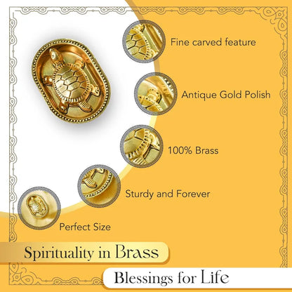 Ekhasa Pure Brass Tortoise Vastu with Brass Plate EKIDBR-01TOP2-GL