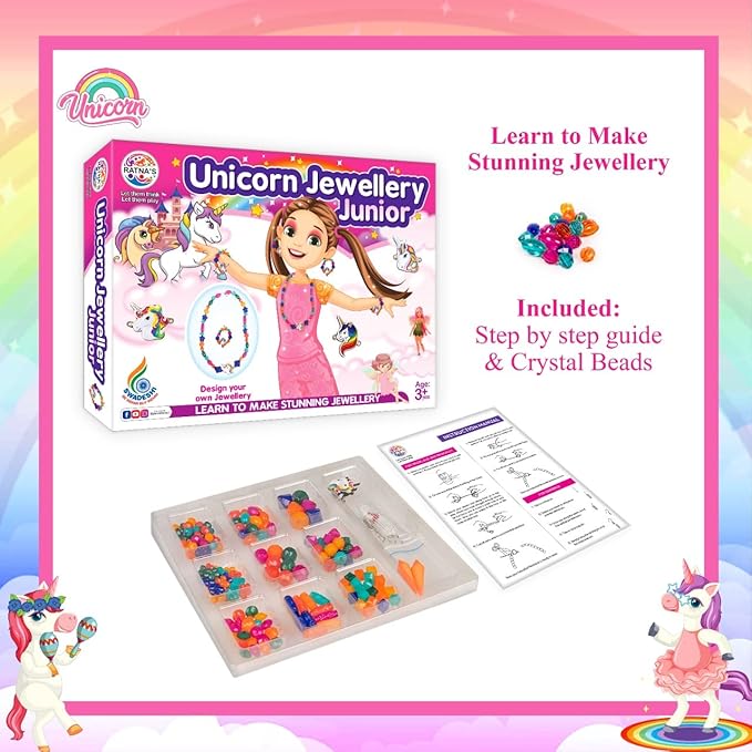 Ratna's Unicorn Jewellery Junior | Diy Kit for Girls to Make Necklaces, Earnings, Bracelets