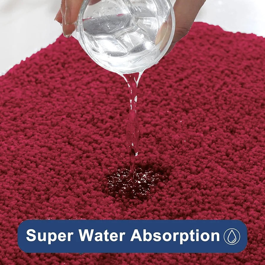 Luxe Home International Rectangular Bathmat 2500 Gsm Microfiber Anti Skid Slip Colour Maroon
