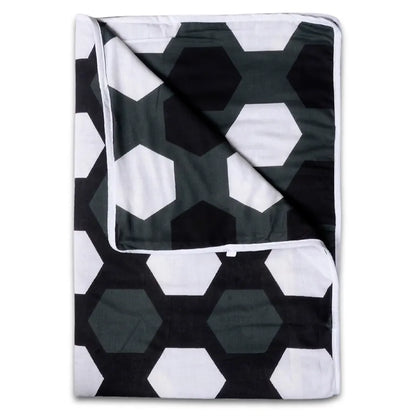 Divine Casa TC - 120 Printed Three-Layer Cotton Cambric Reversible AC Dohar Blanket for Single Bed Soft Lightweight Colour Tawny Olive & Trigonal Design