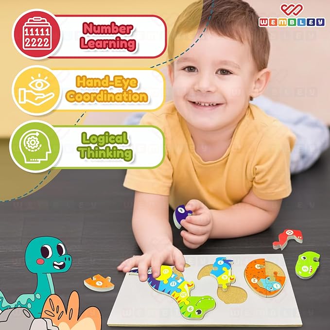 Wembley Wooden Jigsaw Puzzle for Kids Toy Dinosaur Life Cycle